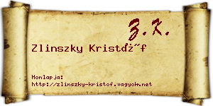 Zlinszky Kristóf névjegykártya