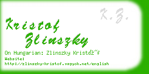 kristof zlinszky business card
